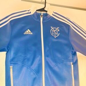 Adidas mens sky blue zip up sweater